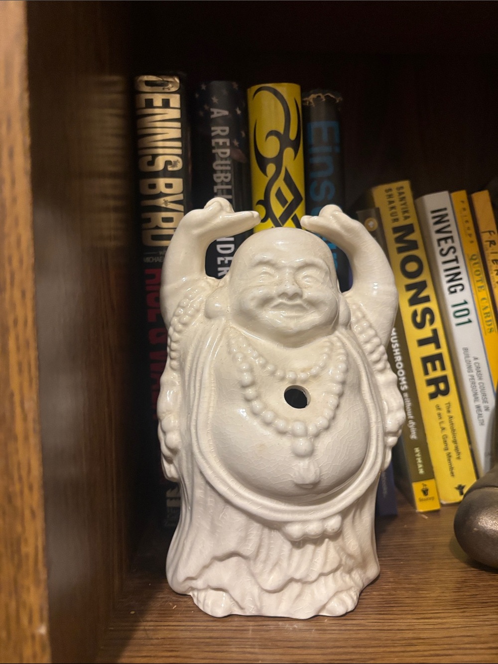 White Ceramic Laughing Buddha Statue